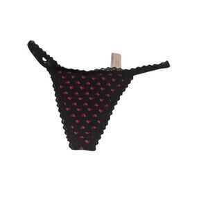 NWT Black Mesh Panties with Pink Heart Pattern - Romantic Low Rise Size XL